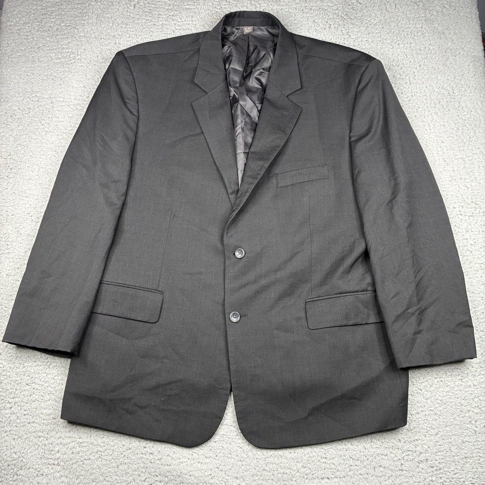 Oak Hill Sport Coat Men's 52R Black 2 Button Marzotto Italian Fabric Blazer